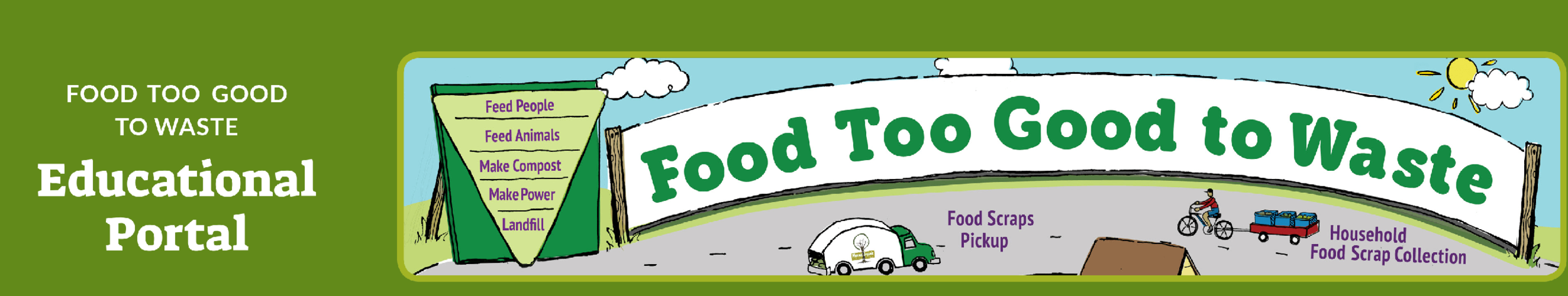 'Food Too Good to Waste' curriculum and educational portal teaches composting, soil health, and environmental impact for middle and high school students.